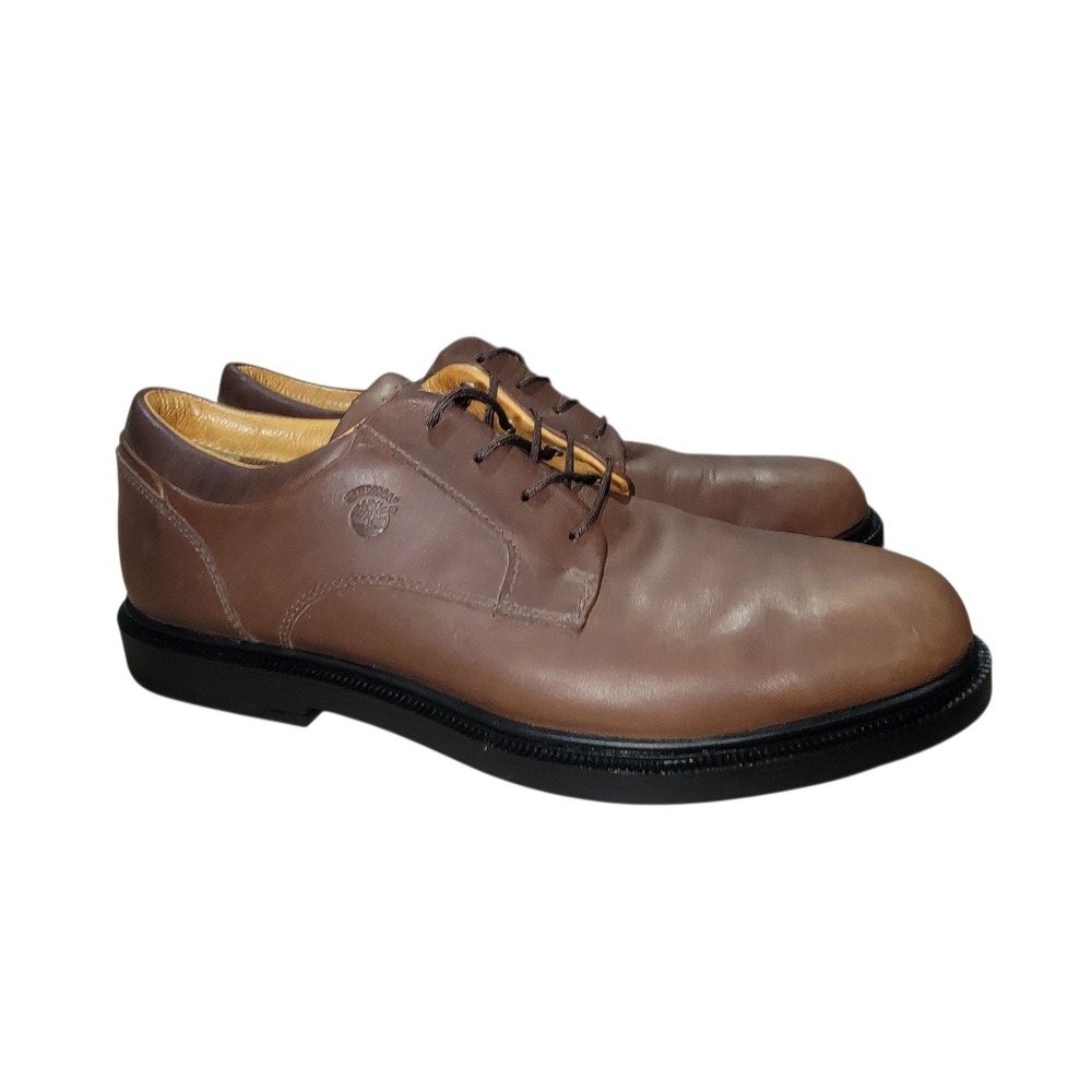 Timberland Mens Size 12M Brown Waterproof Leather Oxfords Low Top 90081